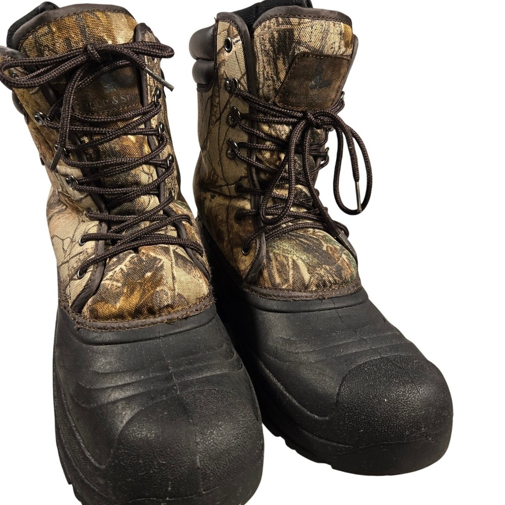 Field & Stream Mens‎ Camo Hunting Snow Boots Insulated Rubber Shell Size 11